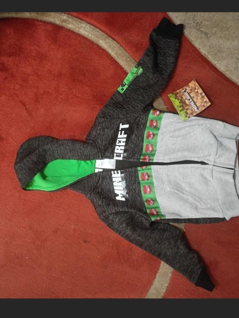 Kids' Green & Gray Zip-Up Hoodie